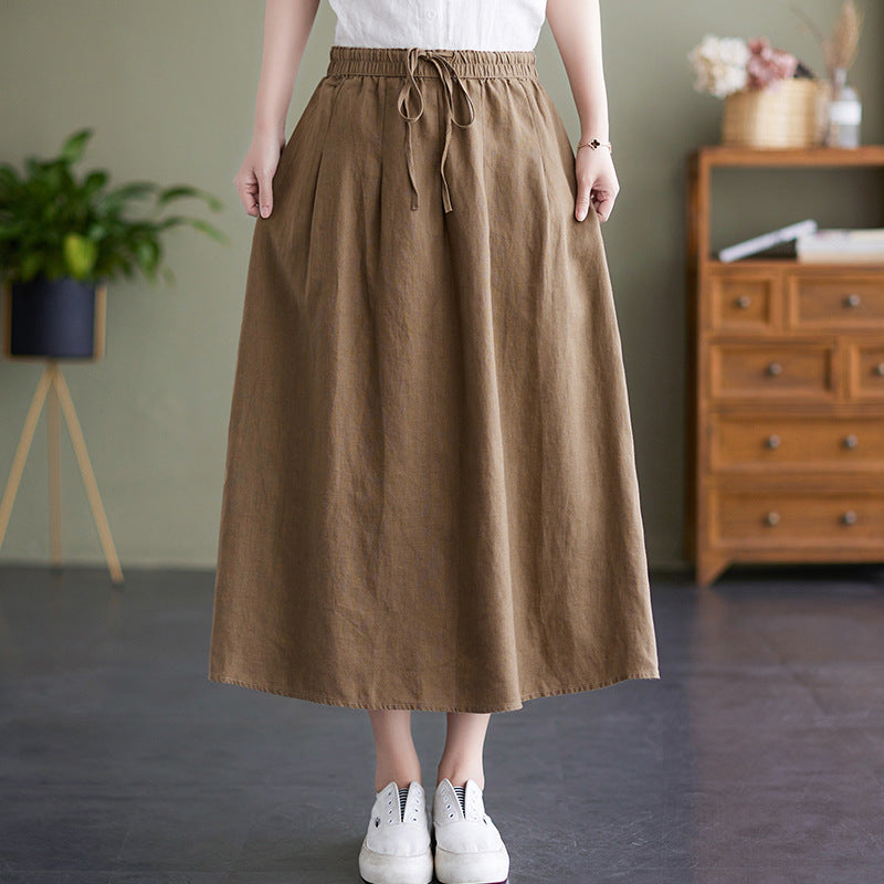 Franziska - Klassischer Midirock mit Gummibund und Taschen