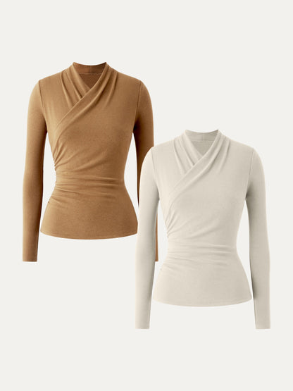 Surplice Long Sleeve Top