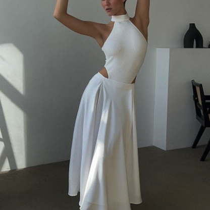 Miriam - Eleganter Satin-Midirock in Champagner