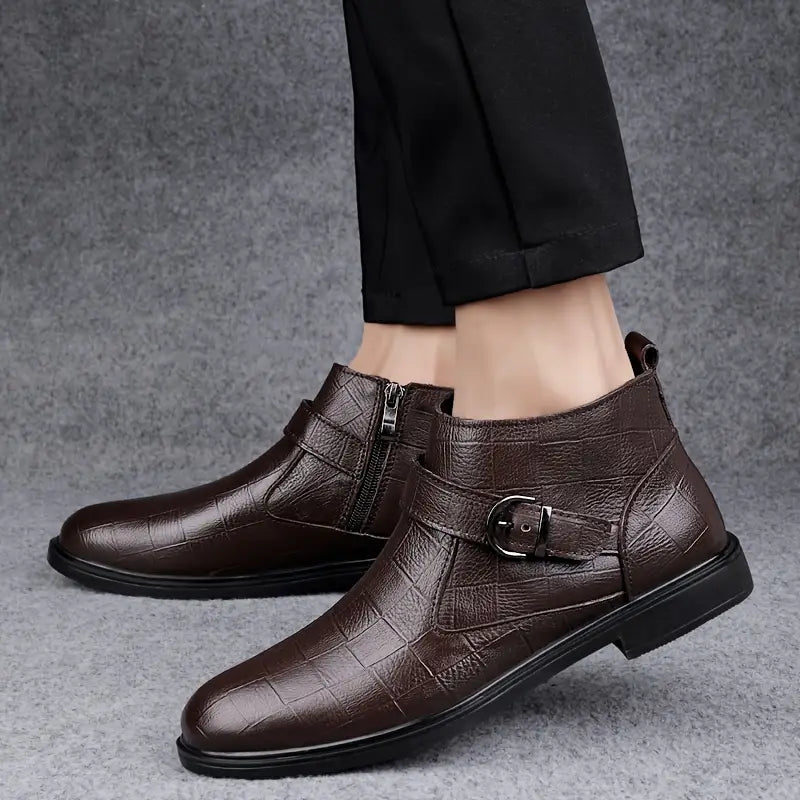 Nico – Elegante Herren-Stiefelette mit modischem Kroko-Design
