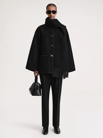 Anna - Eleganter City-Mantel mit Kontrastdetails