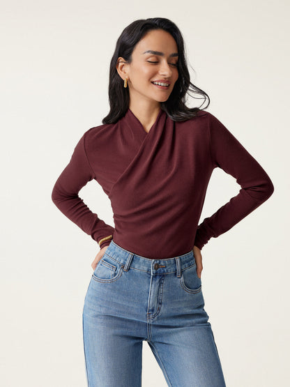 Surplice Long Sleeve Top