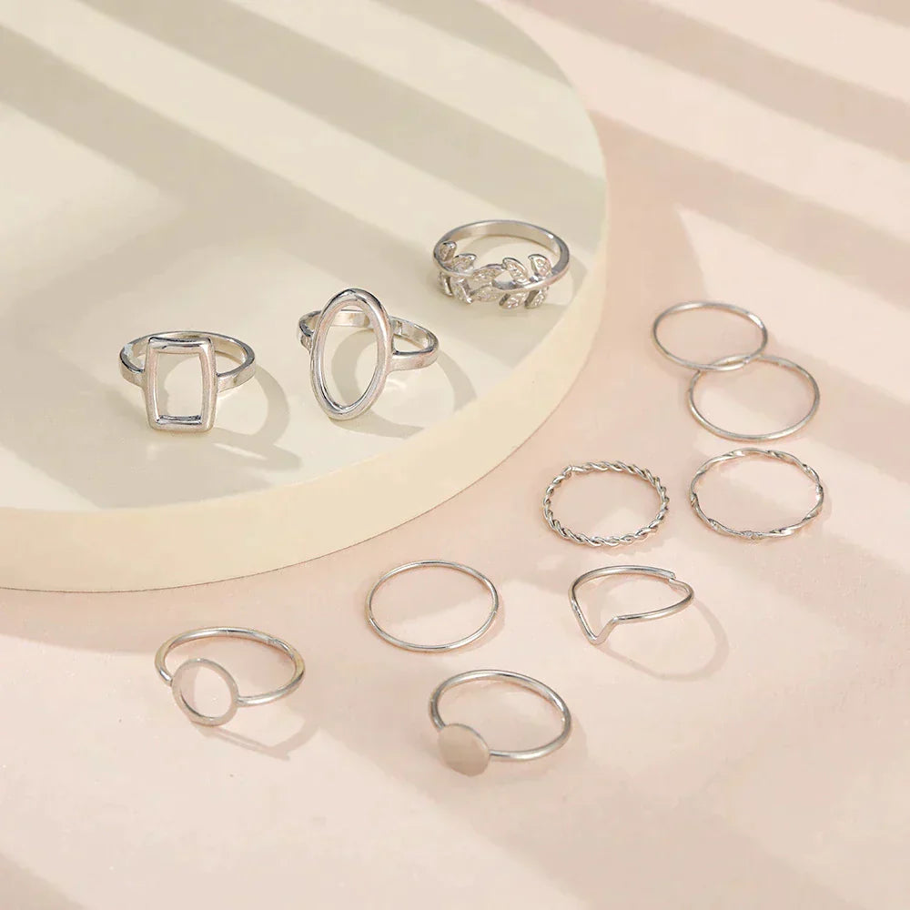 11er-Pack Silberringe