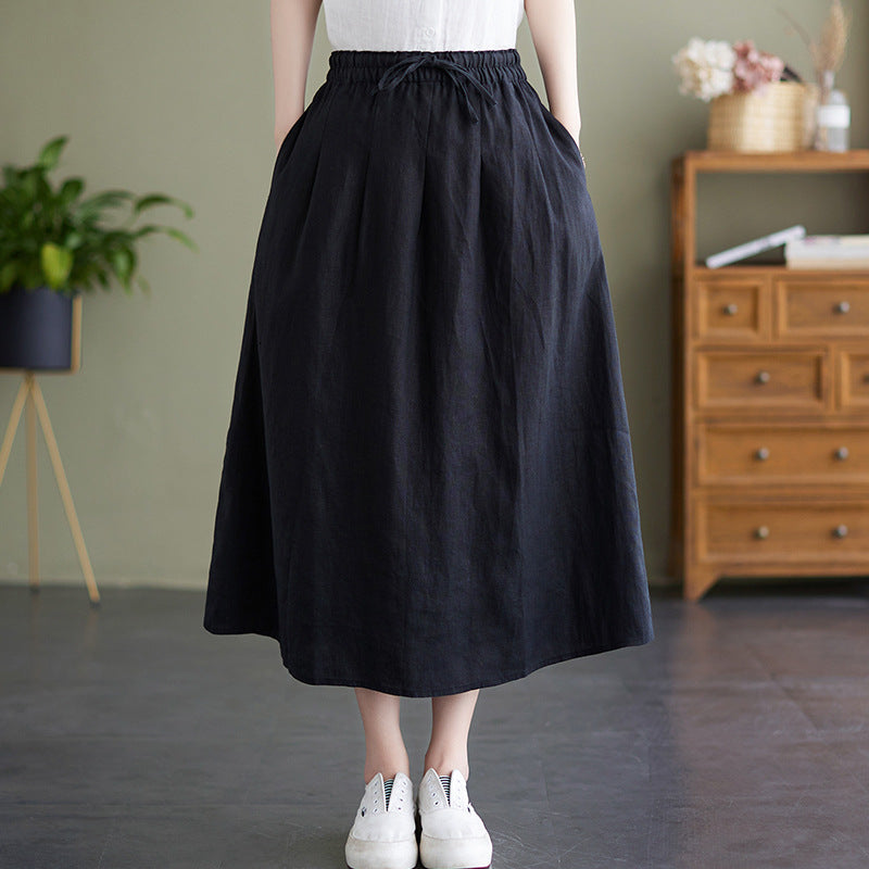 Franziska - Klassischer Midirock mit Gummibund und Taschen