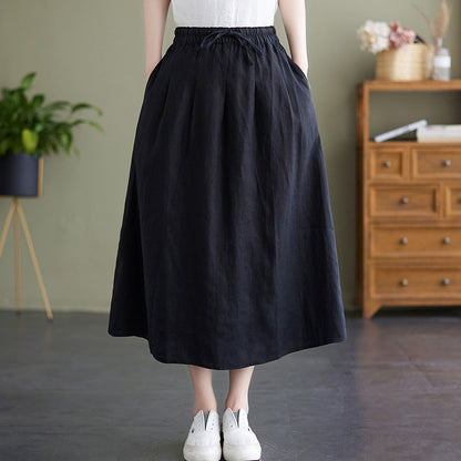 Franziska - Klassischer Midirock mit Gummibund und Taschen