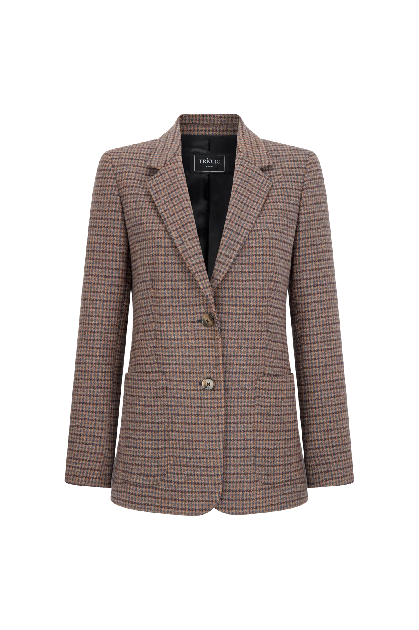 Patch Pocket Car Coat in Brown Check