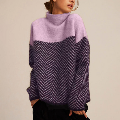 Sofia – Stylischer Strickpullover mit Kontrastmuster