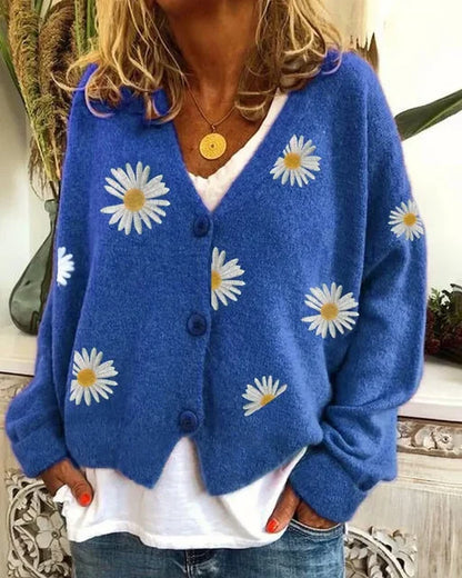 Mila - Verspielter Cardigan mit Gänseblümchen-Muster