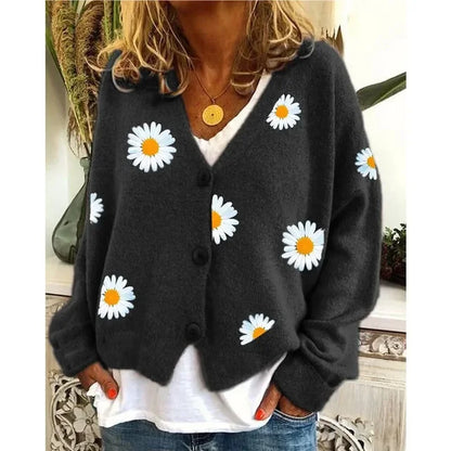 Mila - Verspielter Cardigan mit Gänseblümchen-Muster