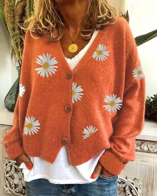 Mila - Verspielter Cardigan mit Gänseblümchen-Muster