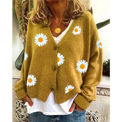 Mila - Verspielter Cardigan mit Gänseblümchen-Muster