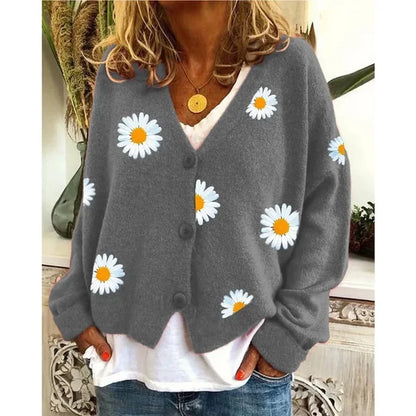 Mila - Verspielter Cardigan mit Gänseblümchen-Muster