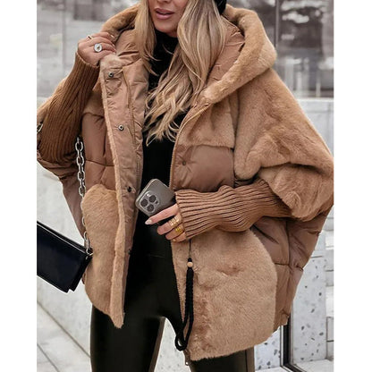 Leni - Damen Winterjacke mit Kapuze & Teddyfell-Details – Warm & Stylisch